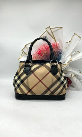 BURBERRY Super Nova Check Eden Bag Beige - Reeluxs 