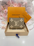 LOUIS VUITTON Victorine Wallet Monogram Empreinte Tourterelle Gray & Cream