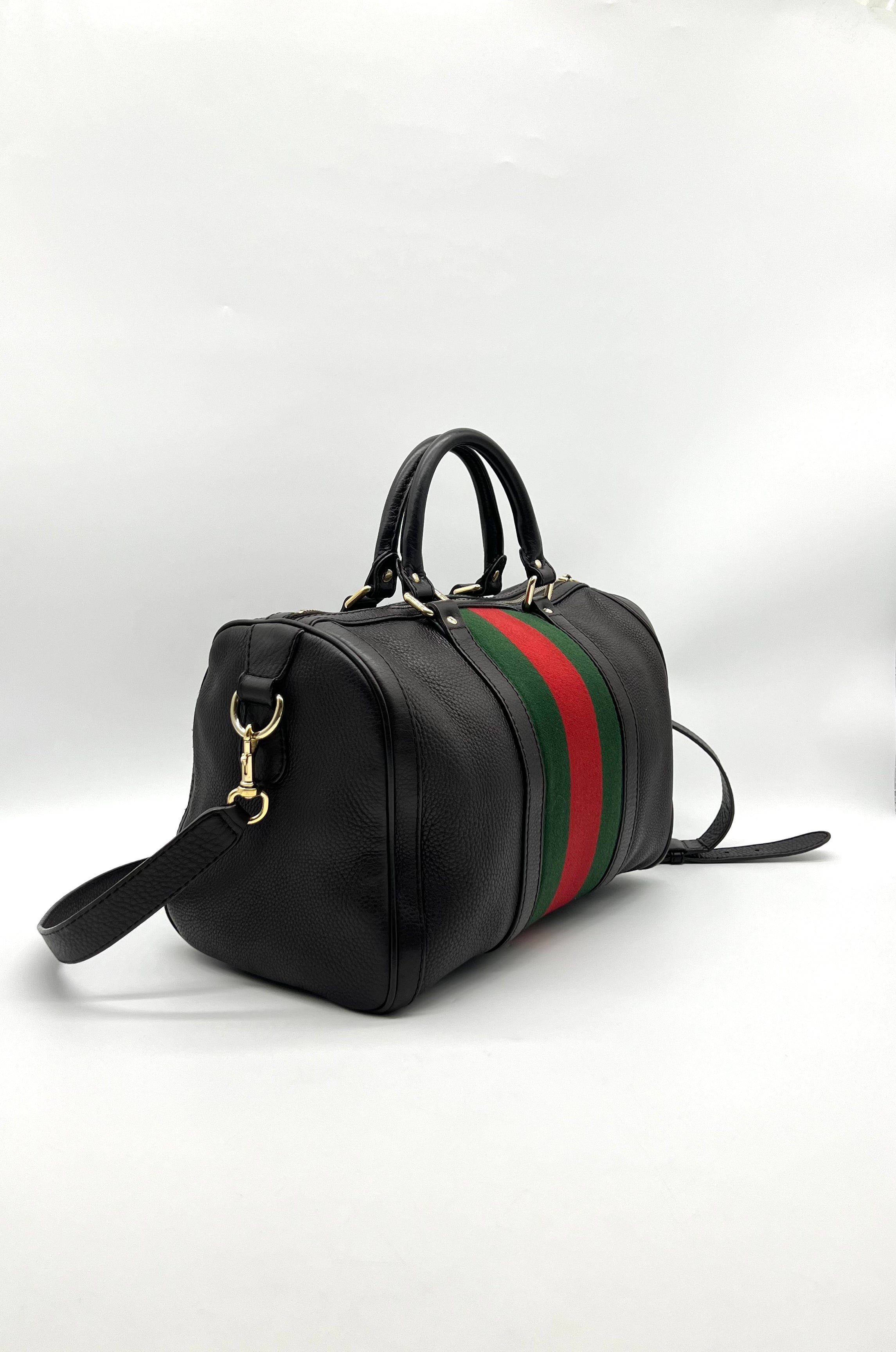 Gucci Boston Women Black Leather Hand Shoulder Bag - Reeluxs 