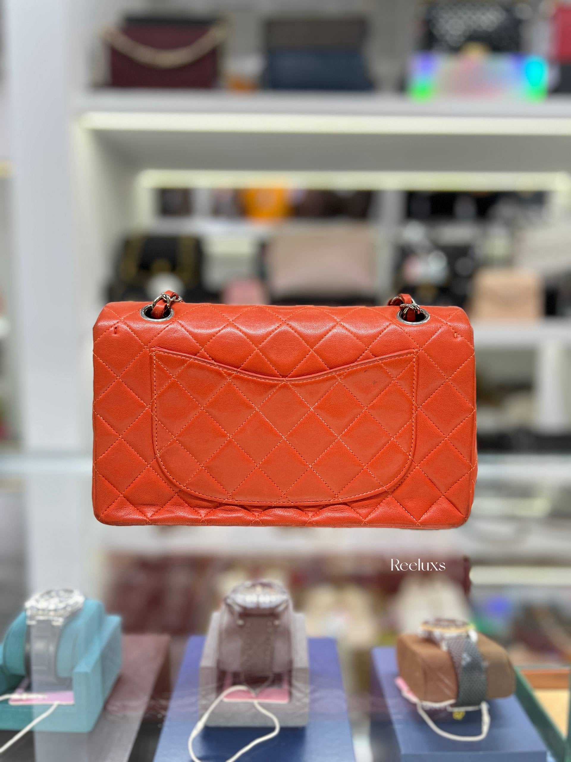 CHANEL Orange Classic Flap Bag