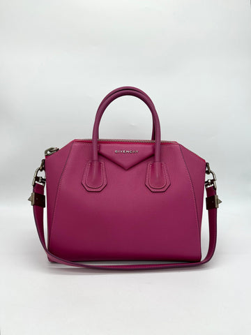 GIVENCHY Magenta Leather Small Antigona Satchel - Reeluxs 