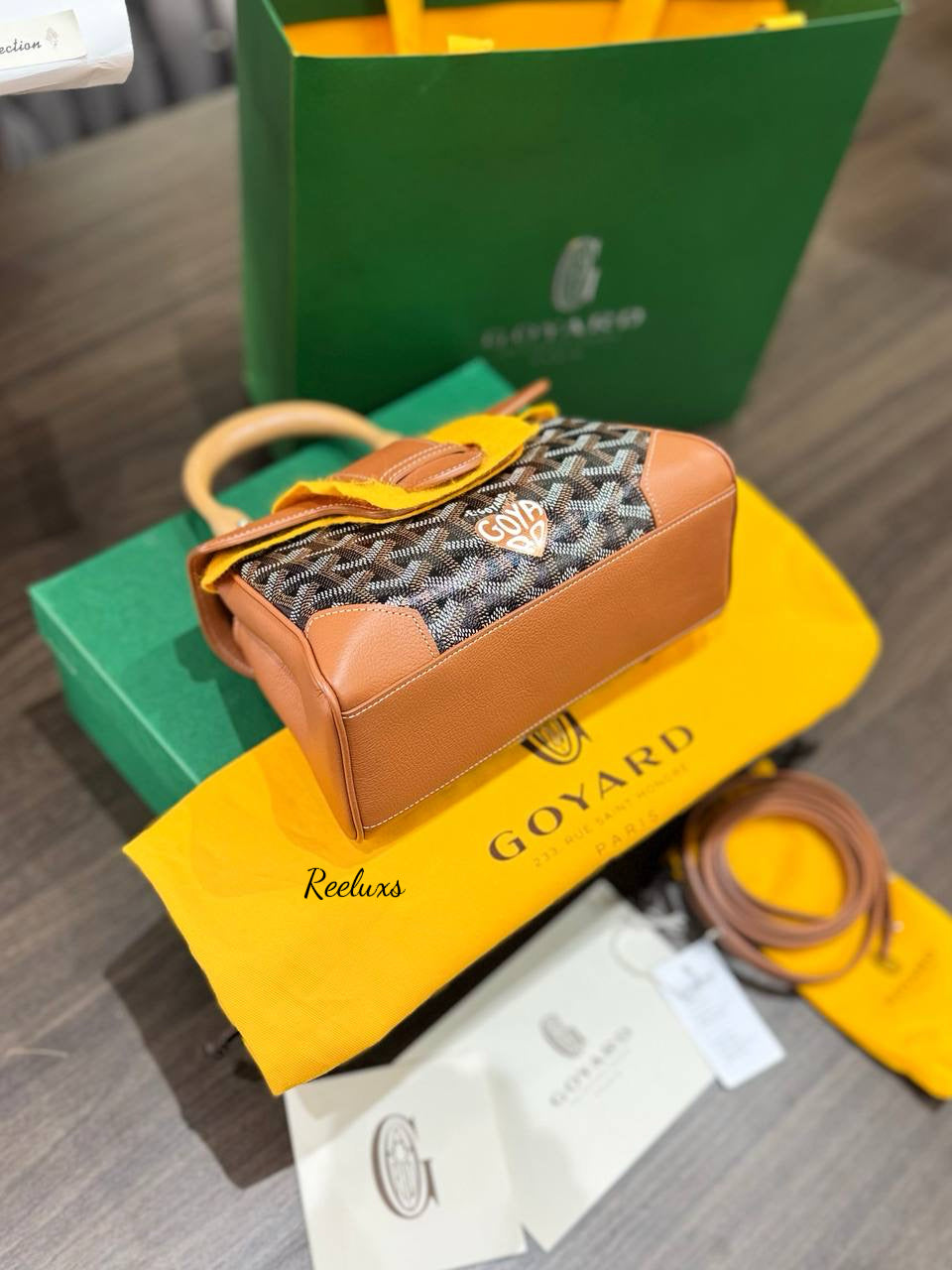 FULL SET 2024 GOYARD SAIGON Mini Wooden Handle Handbag