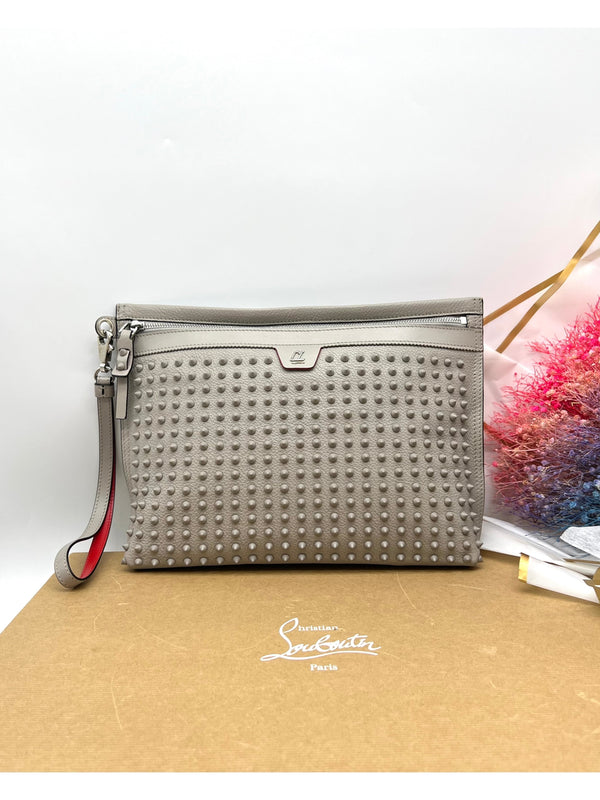 CHRISTIAN LOUBOUTIN Citypouch Spiked Leather Wristlet - Reeluxs 