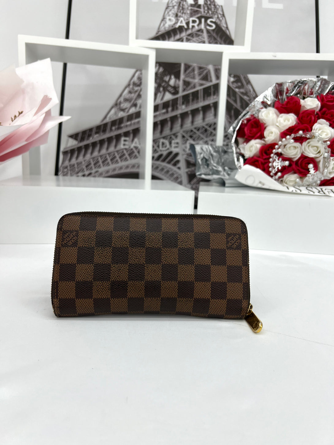 LOUIS VUITTON Damier Ebene Porte Monnaie Zip Long Wallet - Reeluxs 