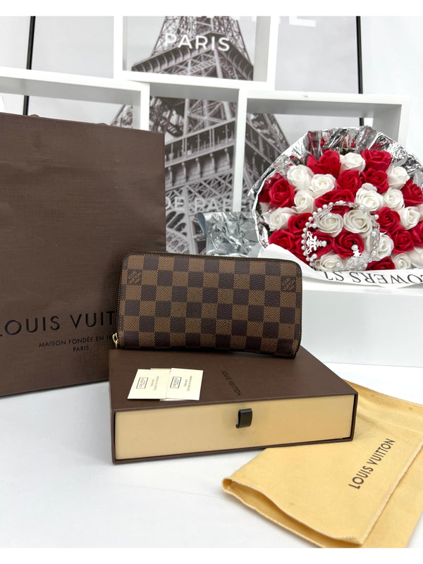 LOUIS VUITTON Damier Ebene Porte Monnaie Zip Long Wallet - Reeluxs 