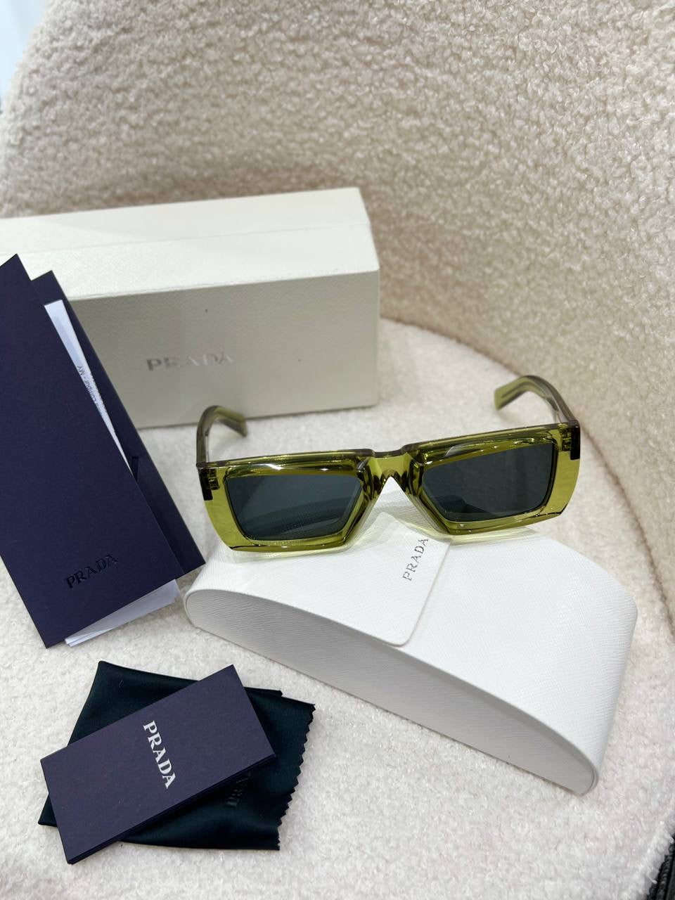 PRADA Eyewear Green Runway Sunglasses