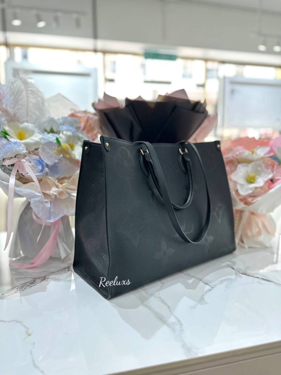 FULL SET LOUIS VUITTON LV On The Go OTG GM Monogram Empreinte Leather Tote Bag
