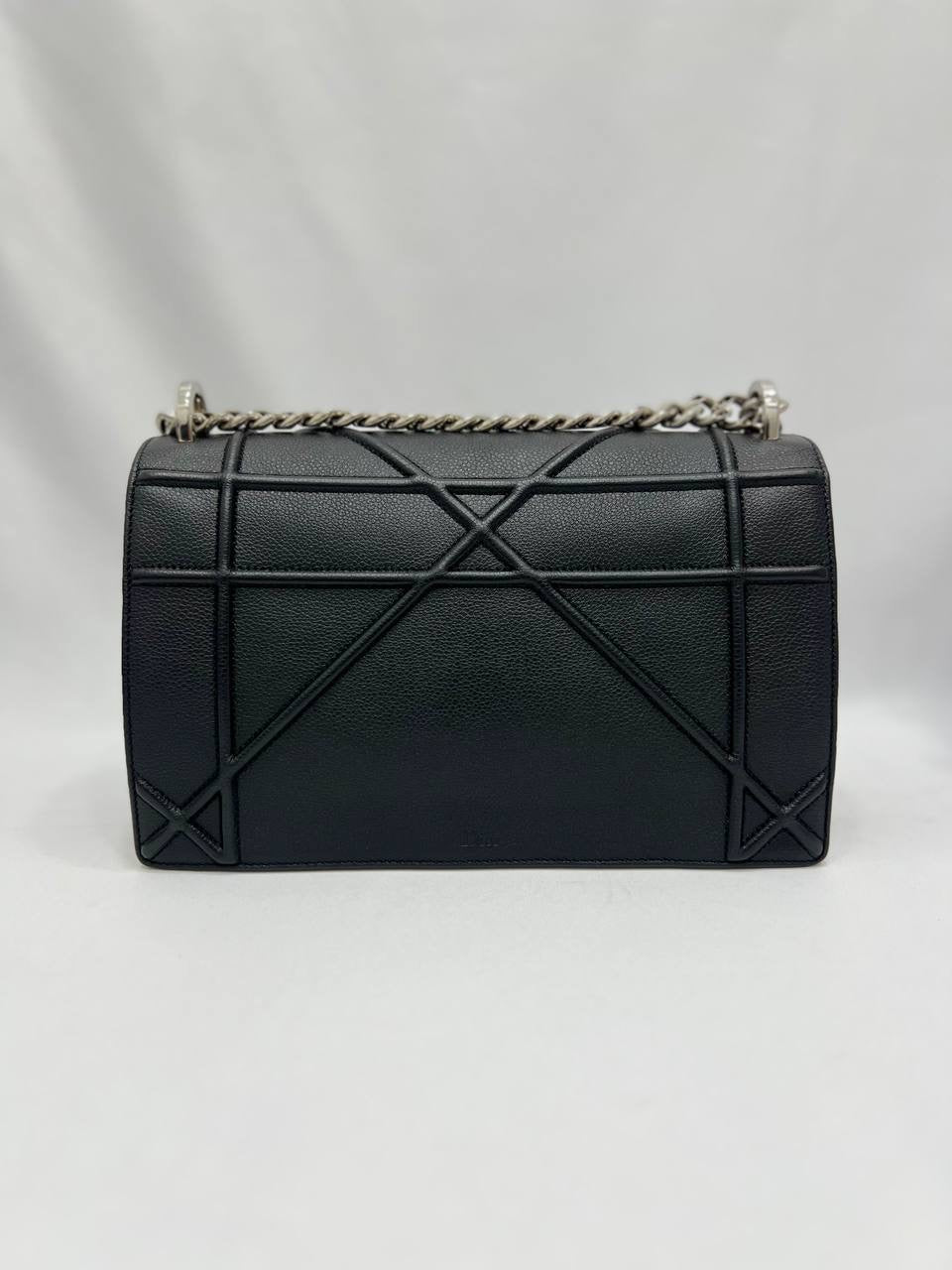 DIOR Black Leather Medium Diorama Slingbag