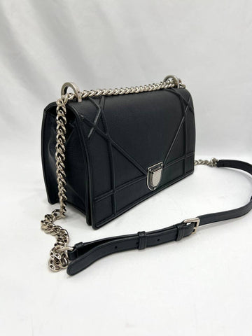 DIOR Black Leather Medium Diorama Slingbag