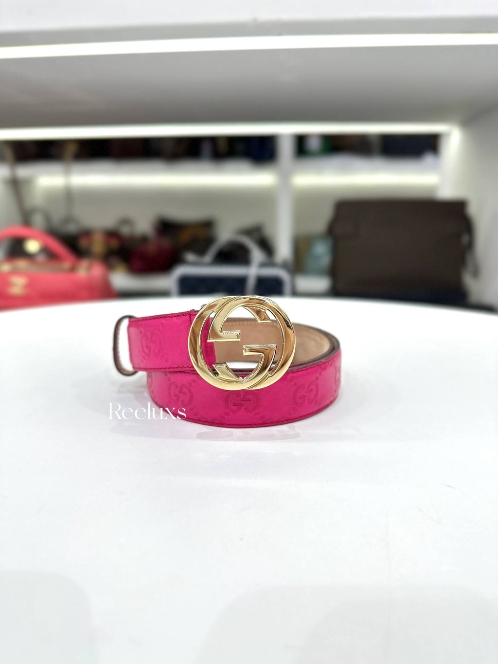 GUCCI Guccissima Leather Interlocking G Belt