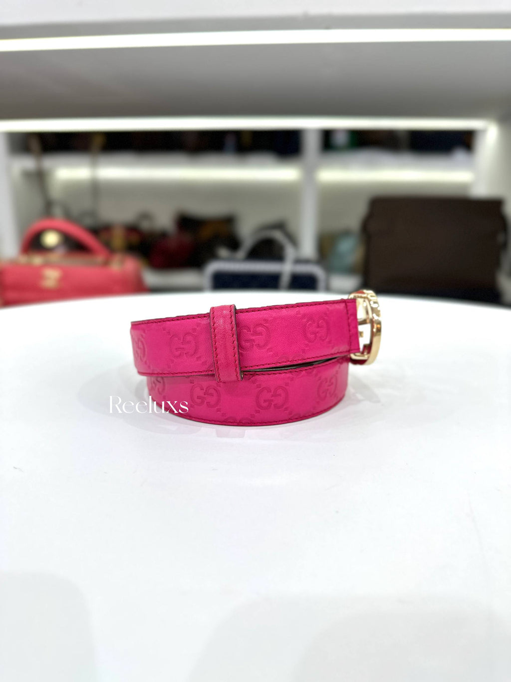 GUCCI Guccissima Leather Interlocking G Belt
