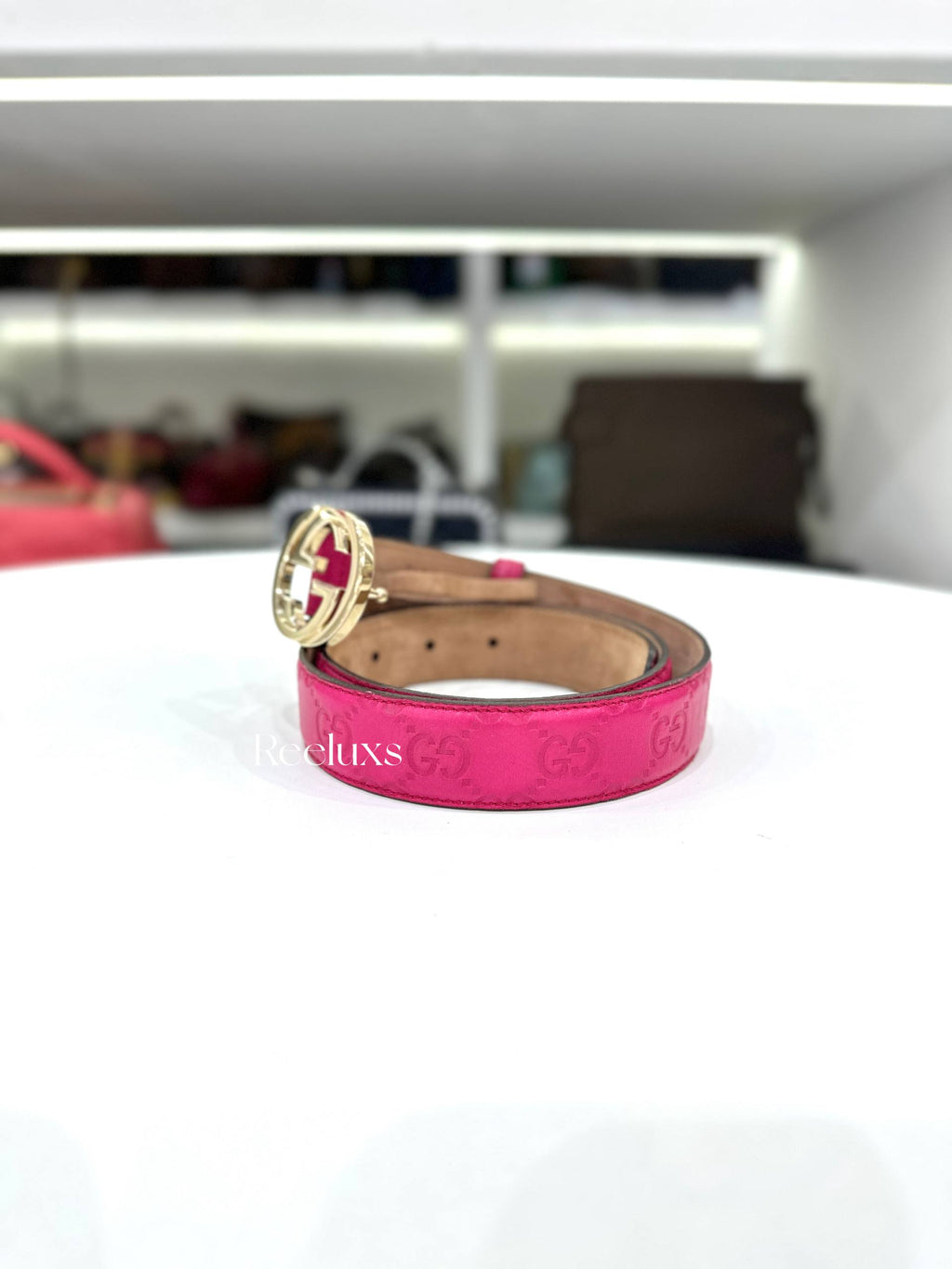 GUCCI Guccissima Leather Interlocking G Belt