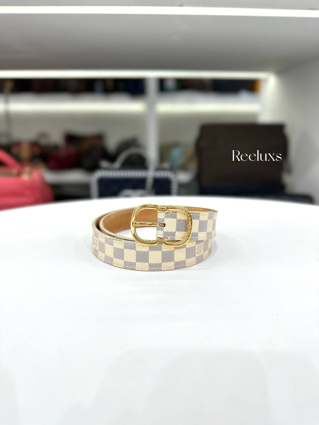 LOUIS VUITTON LV Damier Azur 25mm Mini Belt
