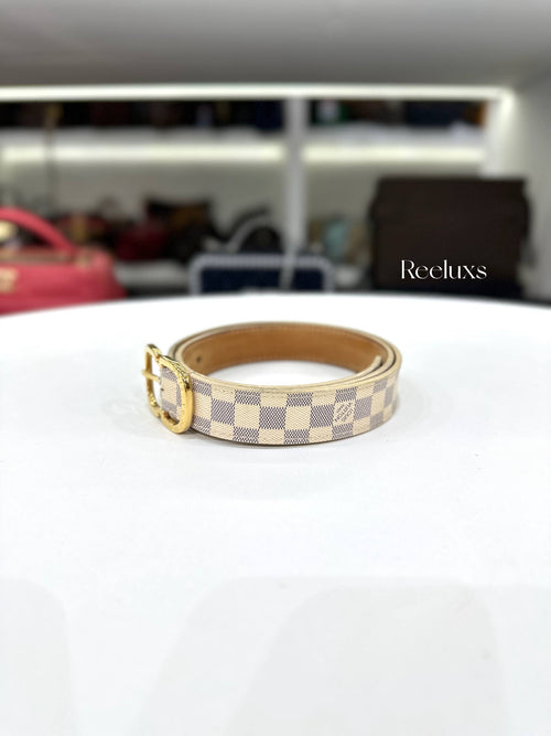 LOUIS VUITTON LV Damier Azur 25mm Mini Belt