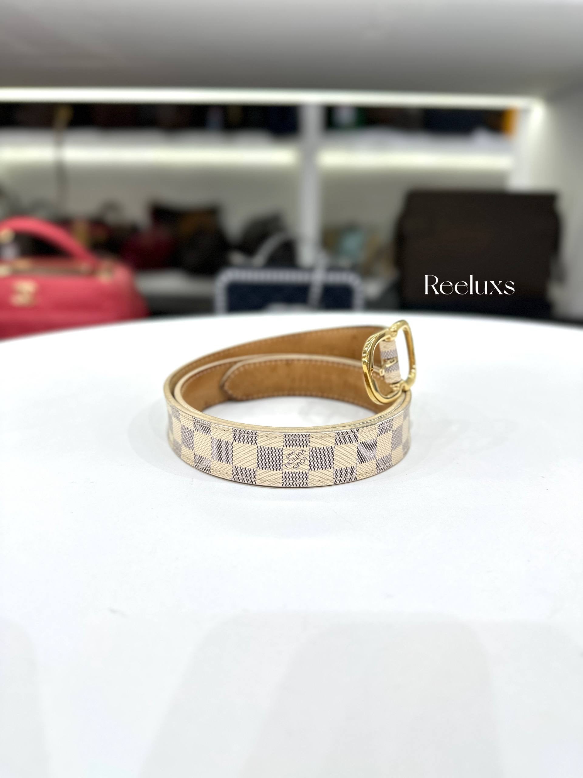 LOUIS VUITTON LV Damier Azur 25mm Mini Belt
