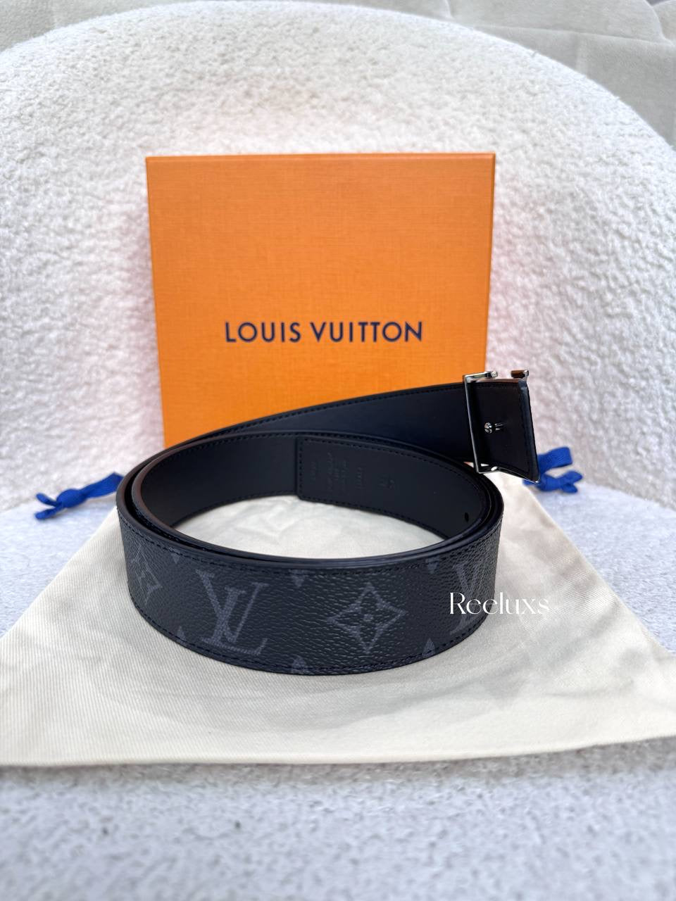 LOUIS VUITTON LV Optic 40 mm Initiales Reversible Belt Monogram Eclipse