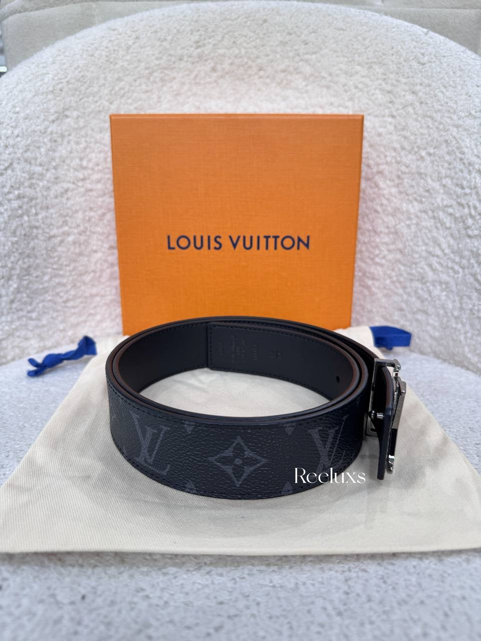 LOUIS VUITTON LV Optic 40 mm Initiales Reversible Belt Monogram Eclipse