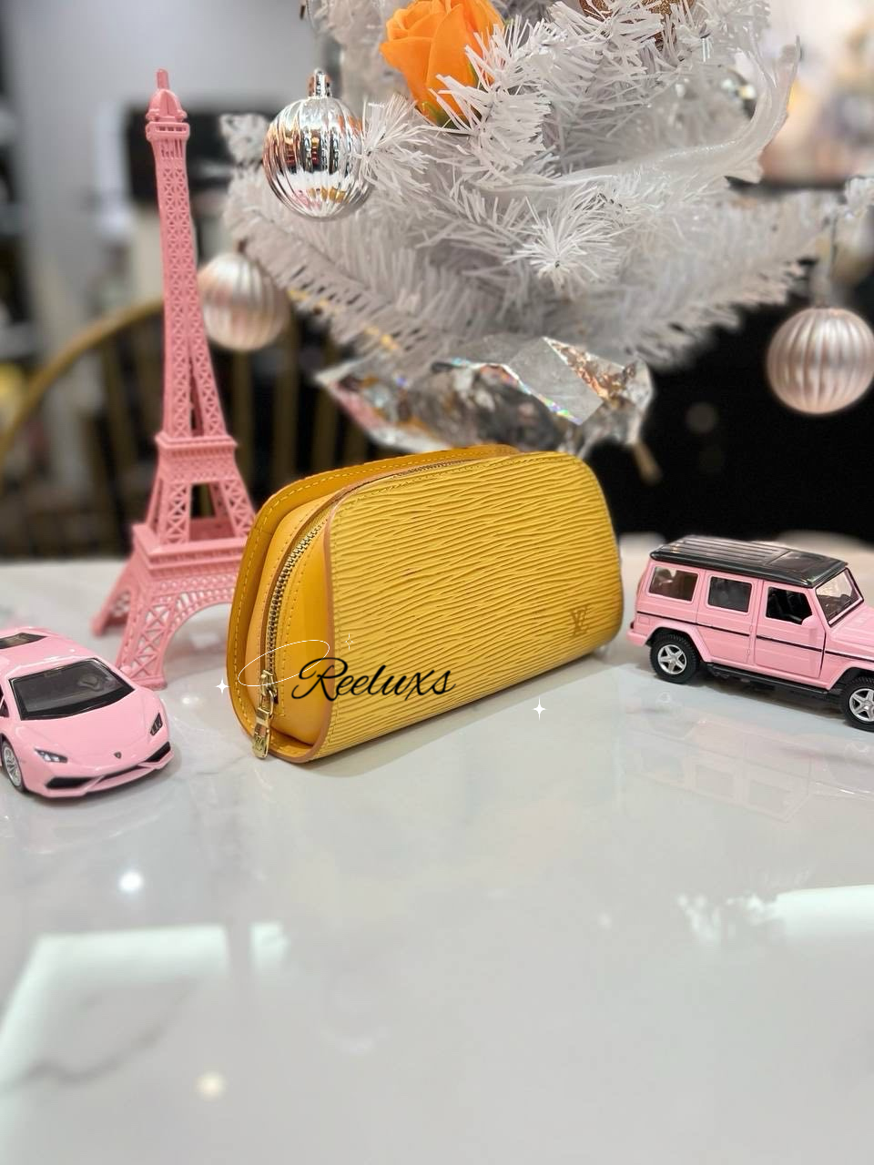 LOUIS VUITTON Epi Dauphine Cosmetic Pouch Yellow