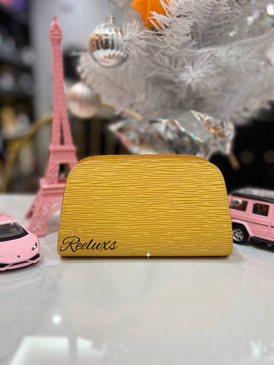 LOUIS VUITTON Epi Dauphine Cosmetic Pouch Yellow