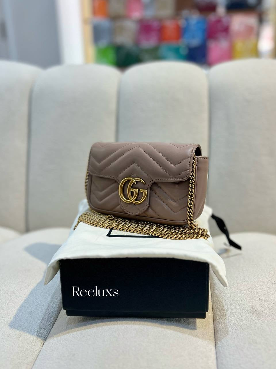 FullSet GUCCI GG Marmont Mini Sling Bag
