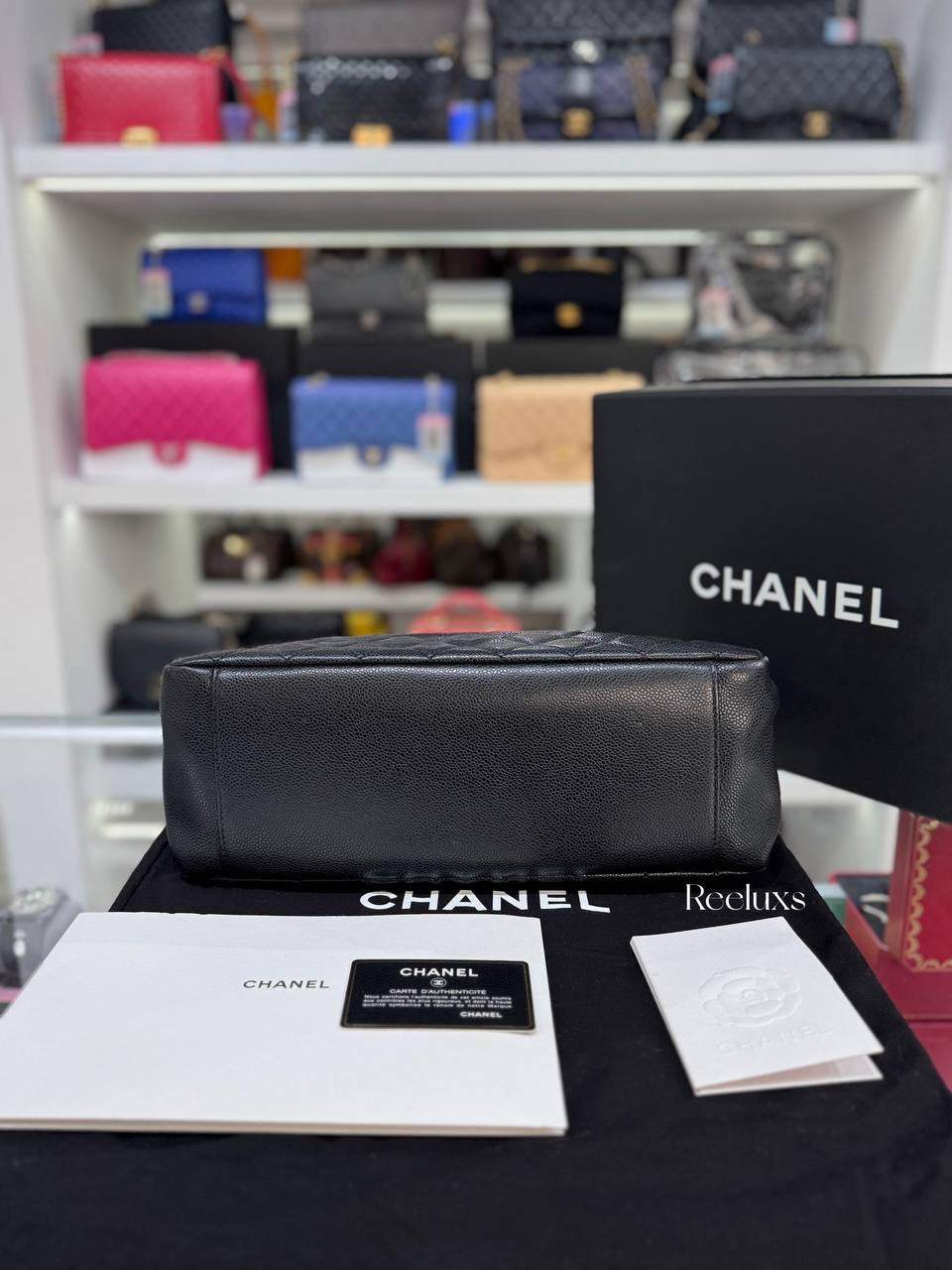 CHANEL Black Quilted Caviar Grand Shopping Tote(GST)