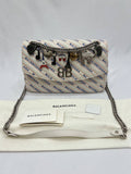 BALENCIAGA Lock Round  Scarf Leather Hand Bag