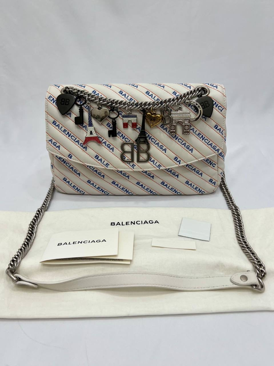 BALENCIAGA Lock Round  Scarf Leather Hand Bag