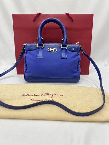 SALVATORE FERRAGAMO GANCINI BLUE Hand Bag