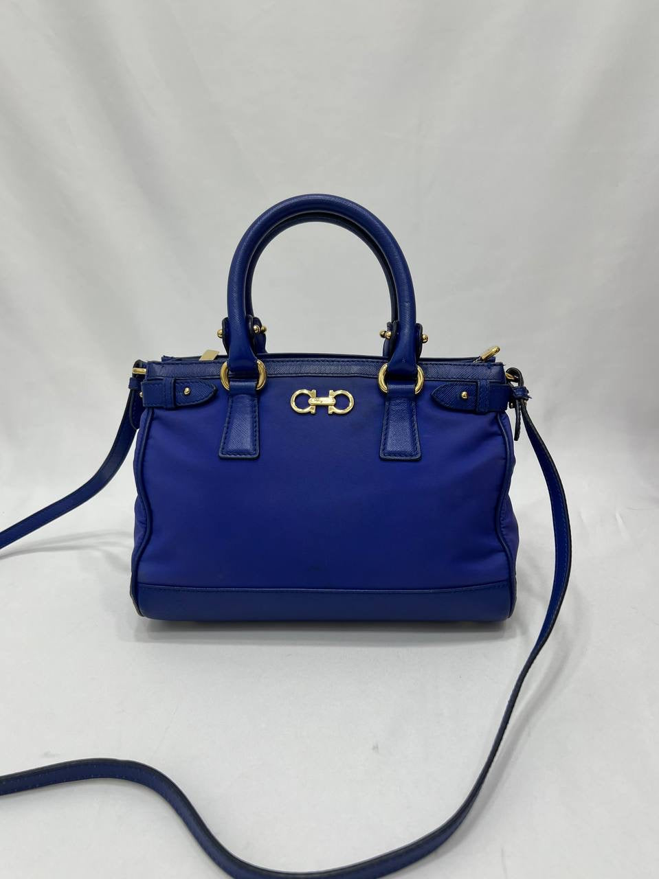 SALVATORE FERRAGAMO GANCINI BLUE Hand Bag