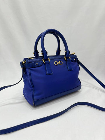 SALVATORE FERRAGAMO GANCINI BLUE Hand Bag