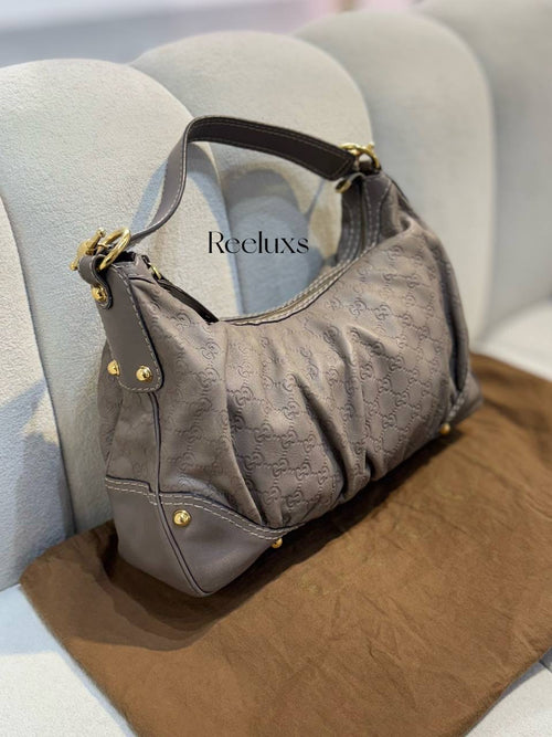 GUCCI Guccissima Leather Jockey Hobo Bag