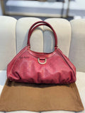 GUCCI Guccissima Abbey Red Leather Tote Bag