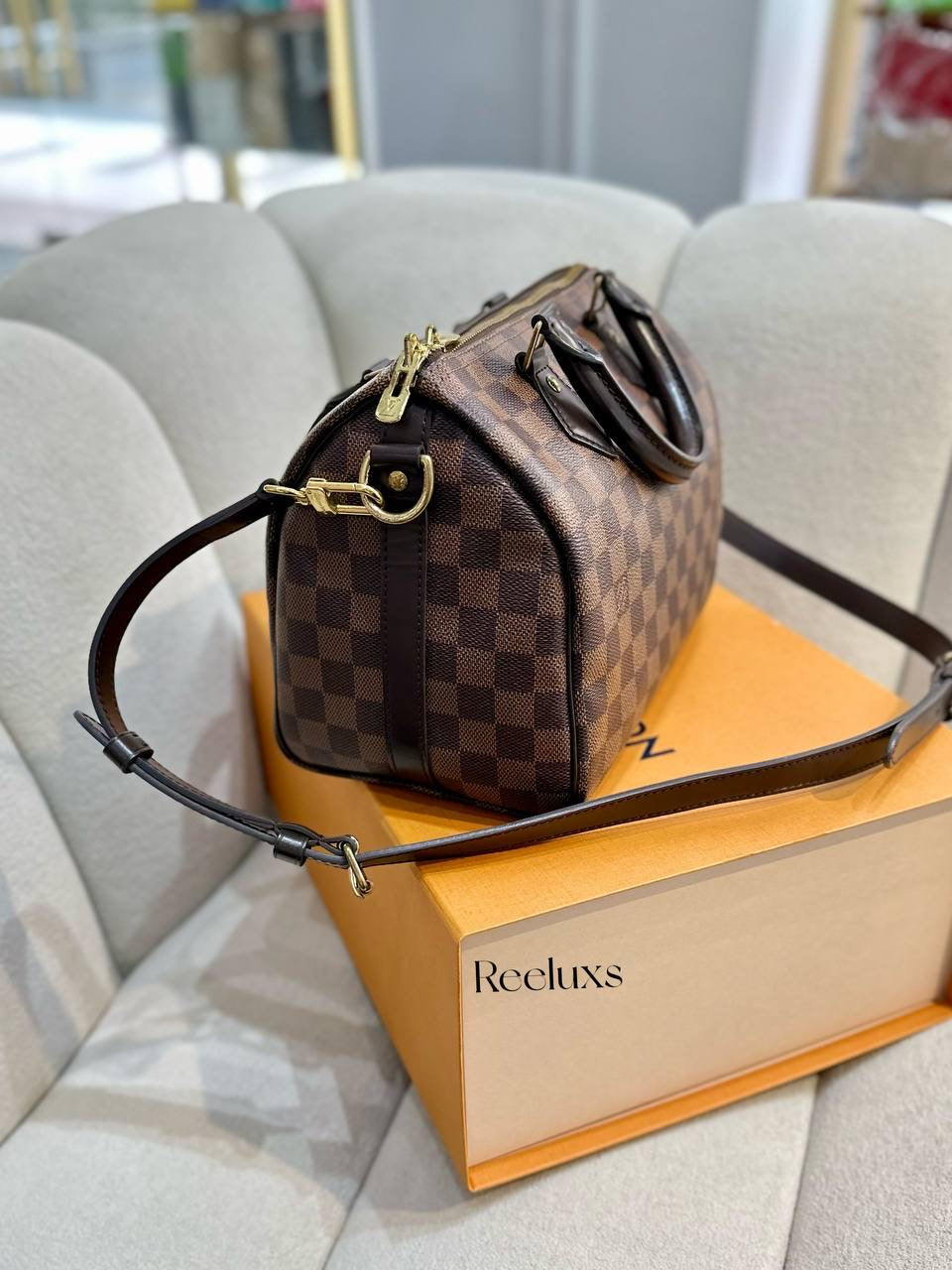 FullSet LOUIS VUITTON LV Speedy 25 Damier Ebene