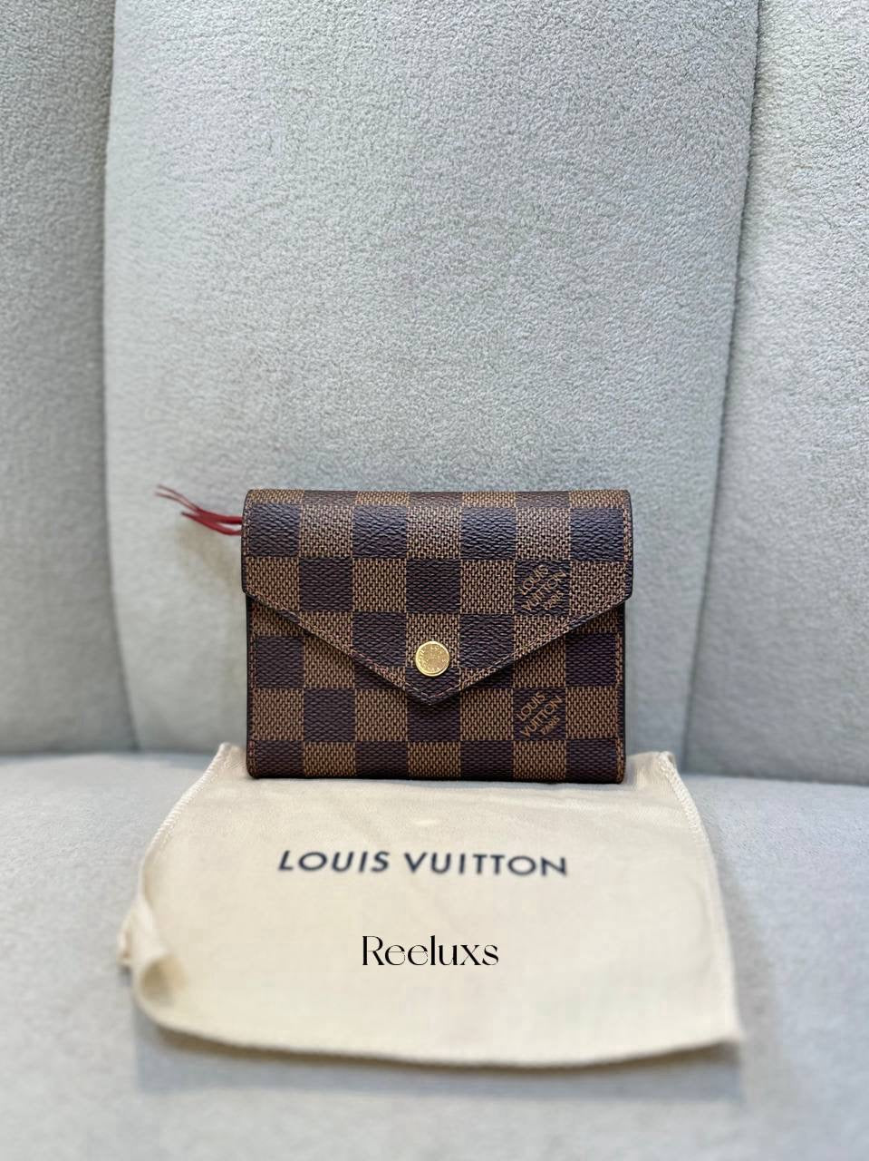 FullSet LOUIS VUITTON LV Damier Ebene Victorine Wallet