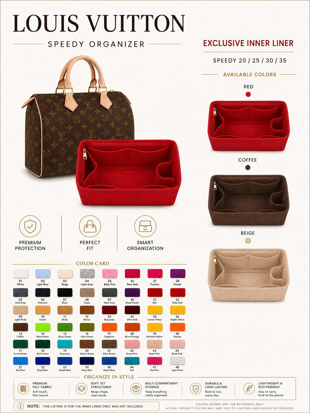 REELUXS Organizer - Louis Vuitton Speedy Size Guide