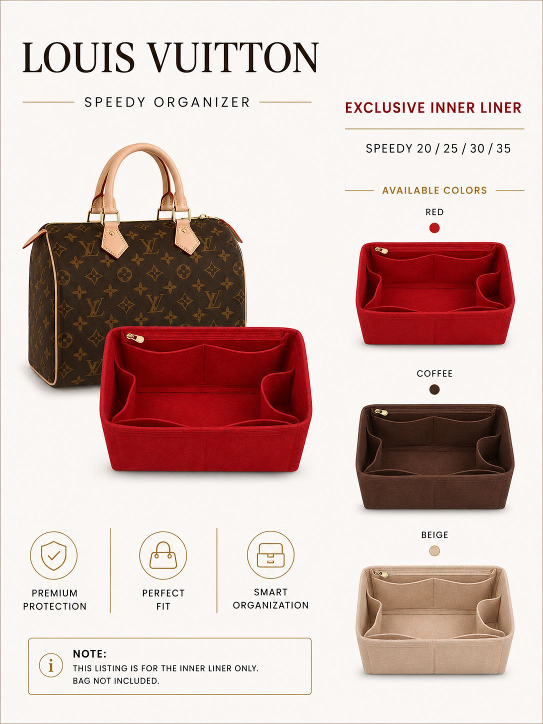 REELUXS Organizer - Louis Vuitton Speedy Size Guide