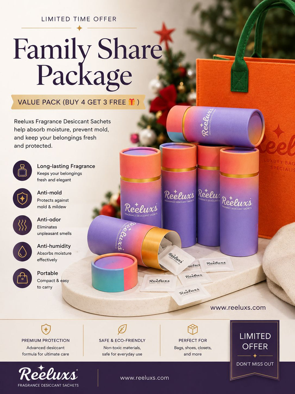 REELUXS Fragrance Desiccant Sachets – Luxury Care for Your Precious Belongings