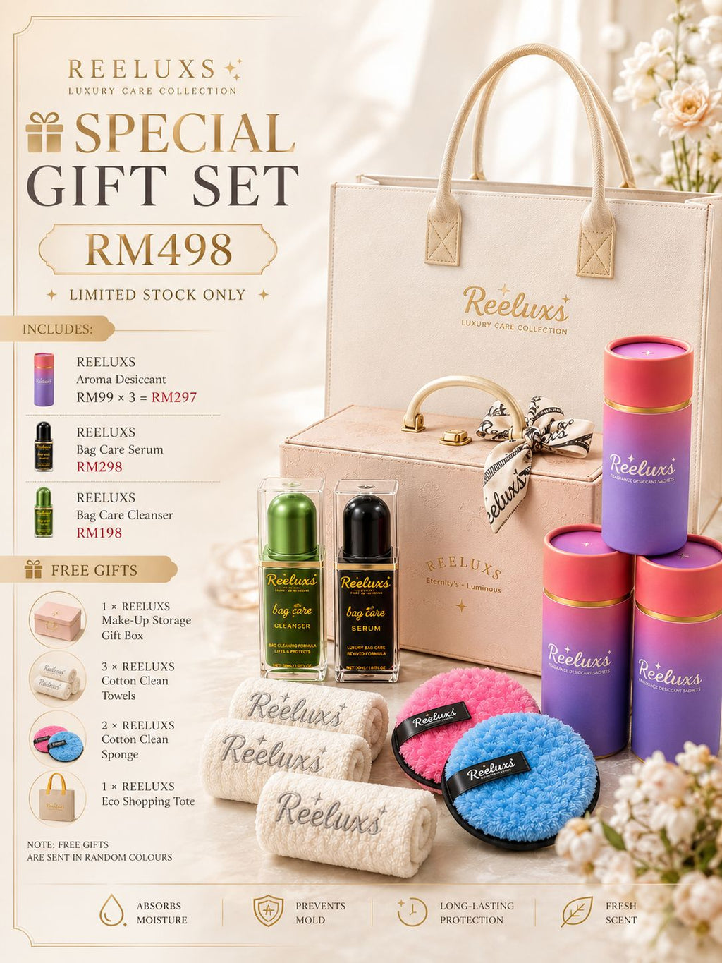 REELUXS Fragrance Desiccant Sachets – Luxury Care for Your Precious Belongings