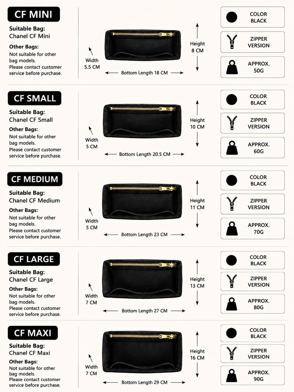 REELUXS Velvet Organizer - Chanel Classic Flap