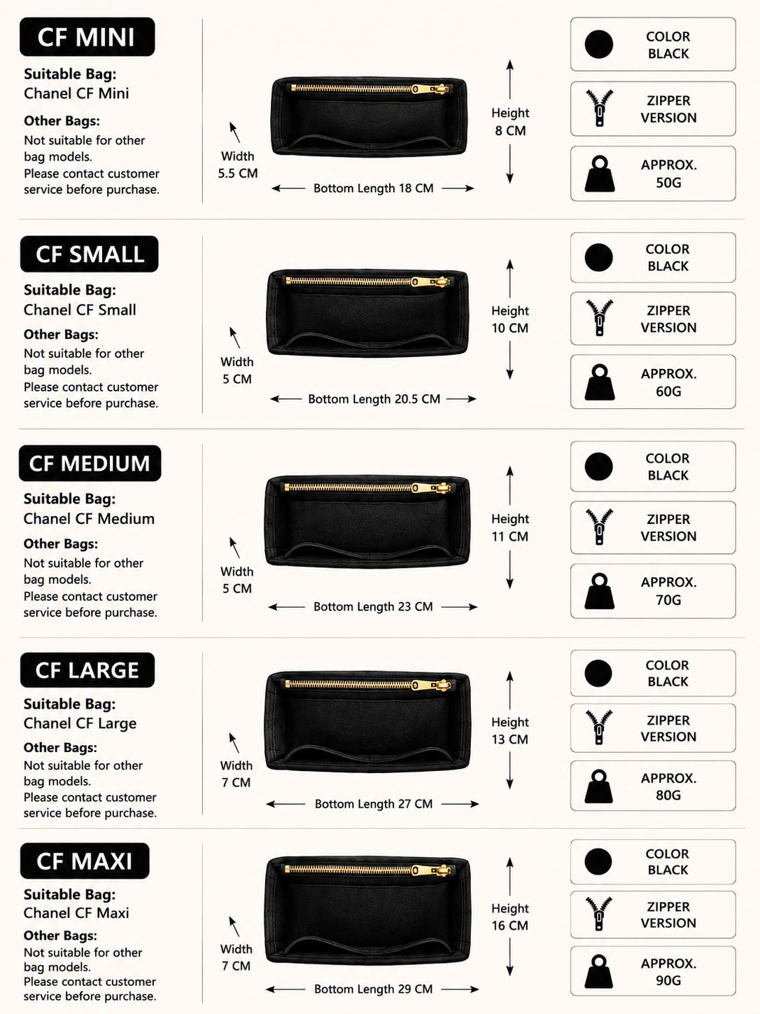 REELUXS Velvet Organizer - Chanel Classic Flap