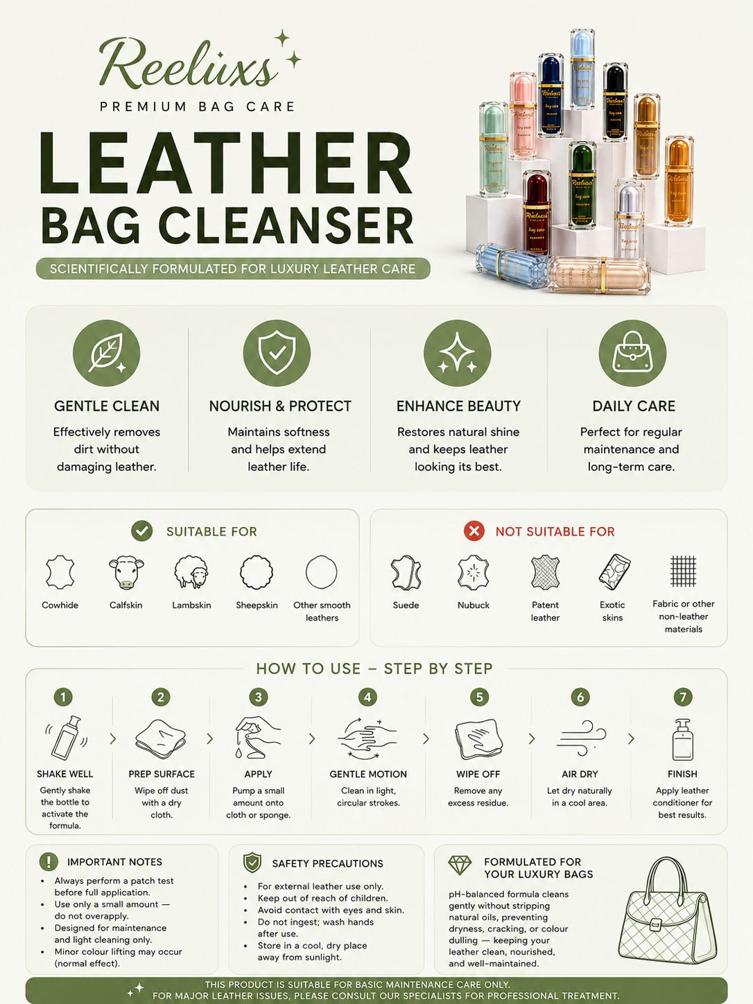REELUXS Leather Bag Cleanser