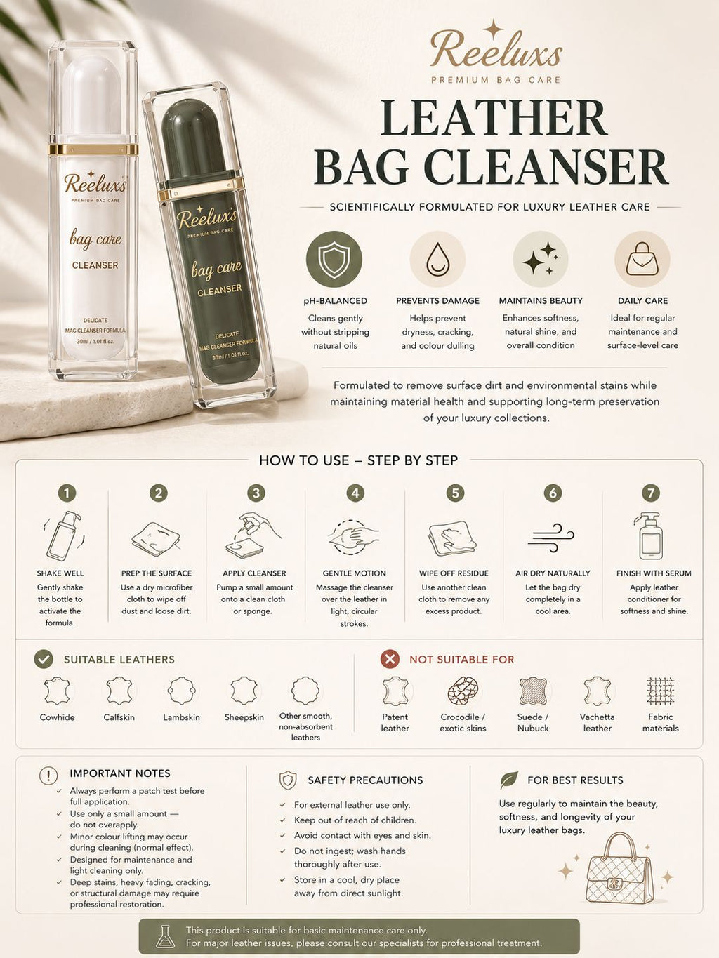 REELUXS Leather Bag Cleanser