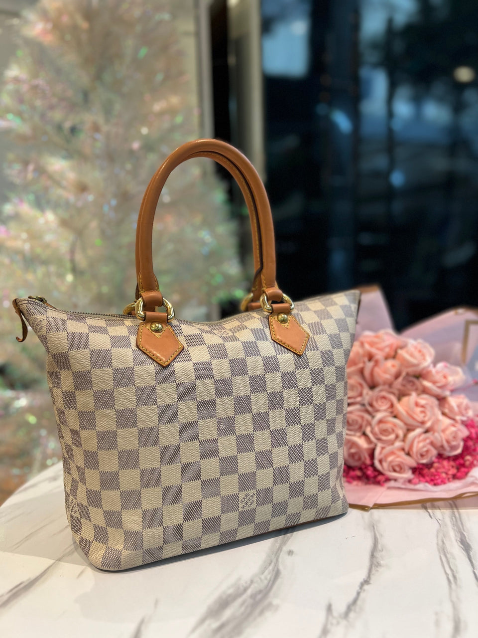 LOUIS VUITTON Saleya PM Damier Azur Canvas - Reeluxs 