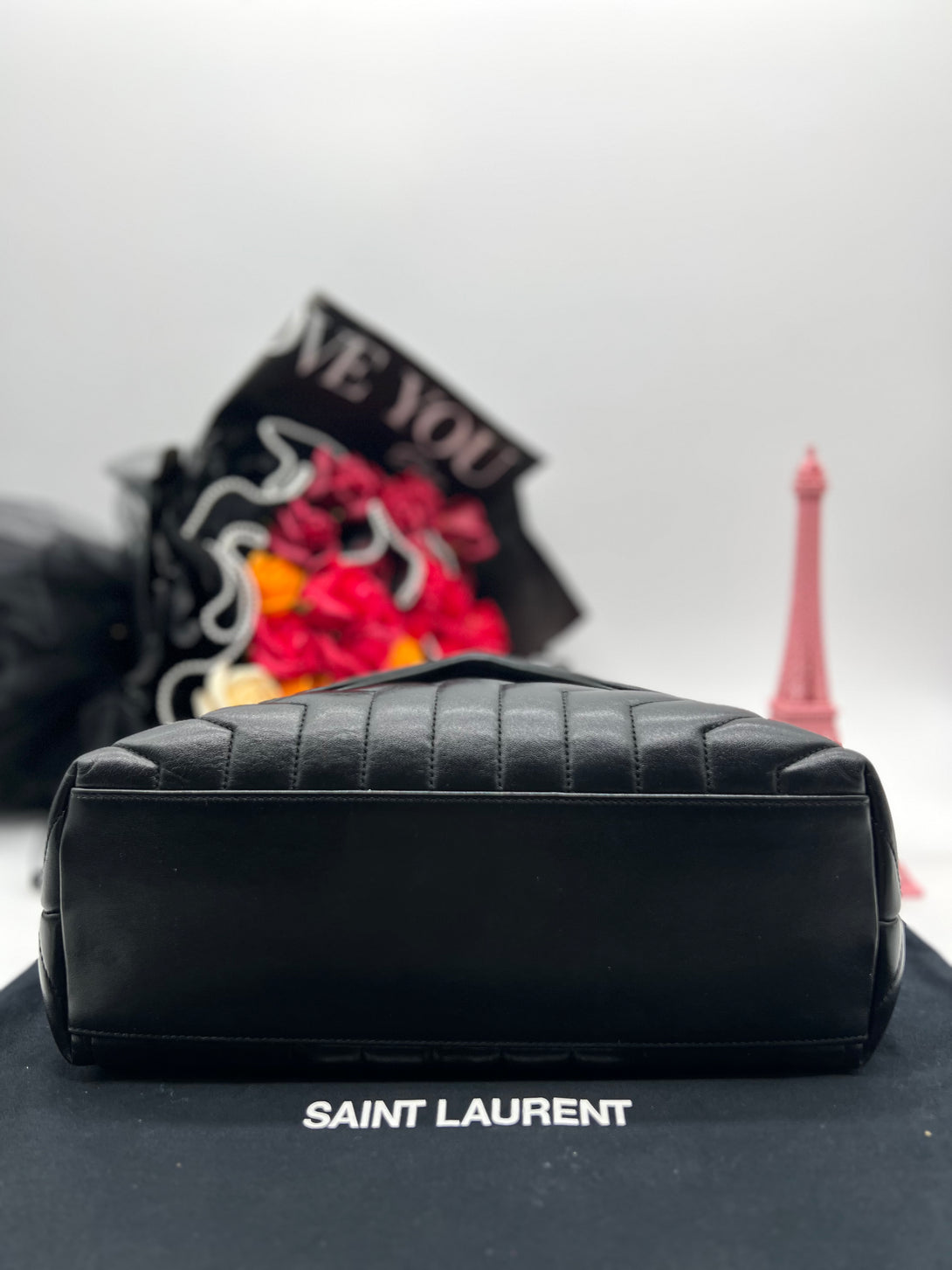 Saint Laurent Black Matelasse Medium Loulou Bag - Reeluxs 