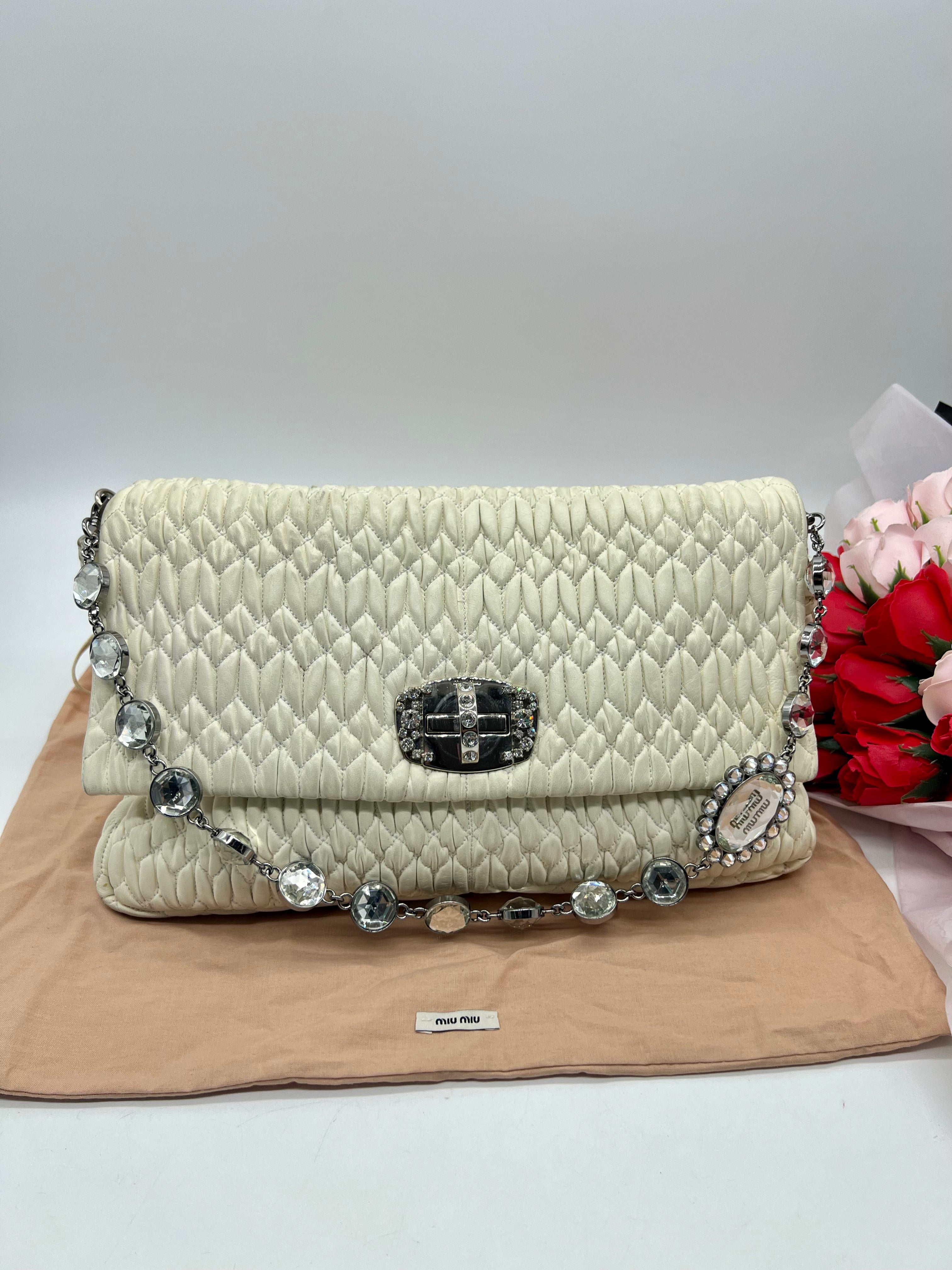 MIUMIU NAPPA CRYSTAL BIANCO - Reeluxs 