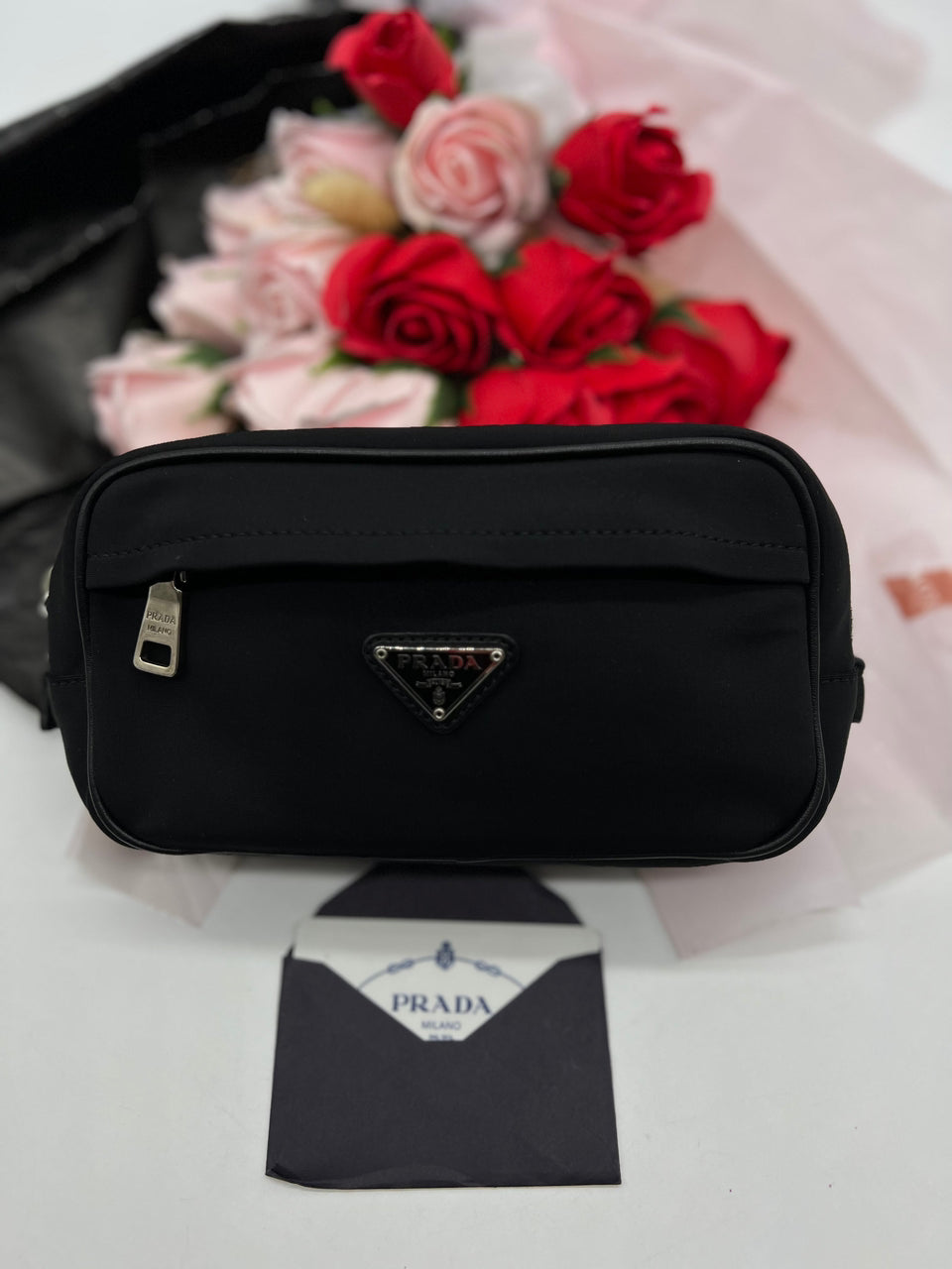 Prada Black Re-Nylon Pouch - Reeluxs 