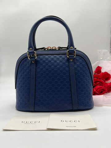 GUCCI Micro Guccissima Blue Handbag and Shoulder Bag - Reeluxs 