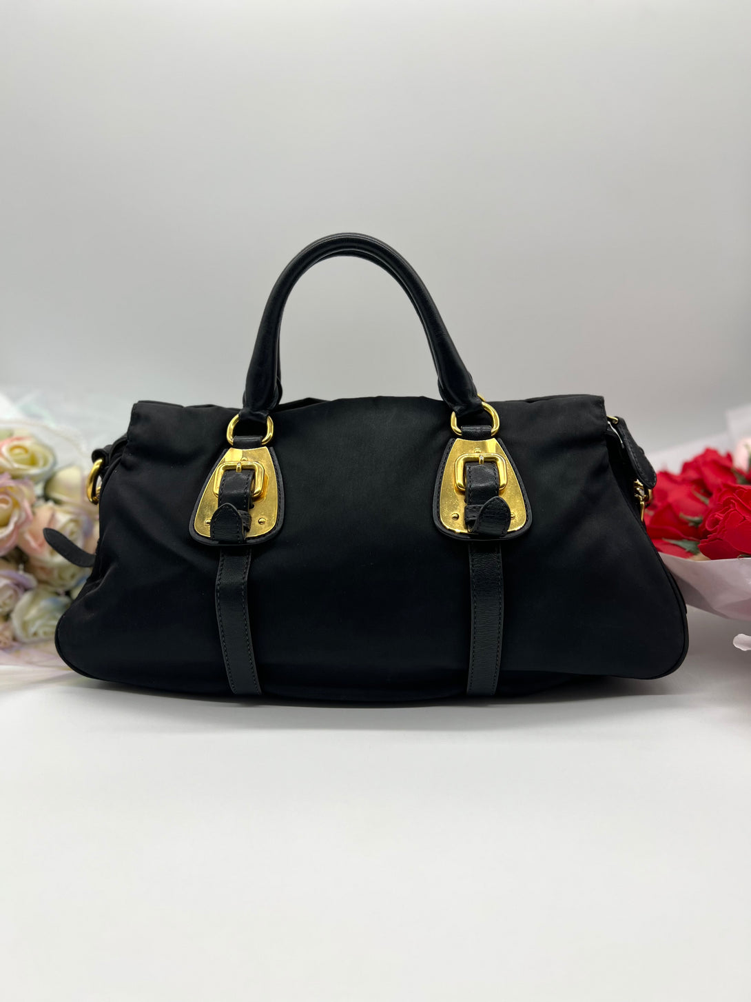 Prada Black Tessuto Satchel - Reeluxs 