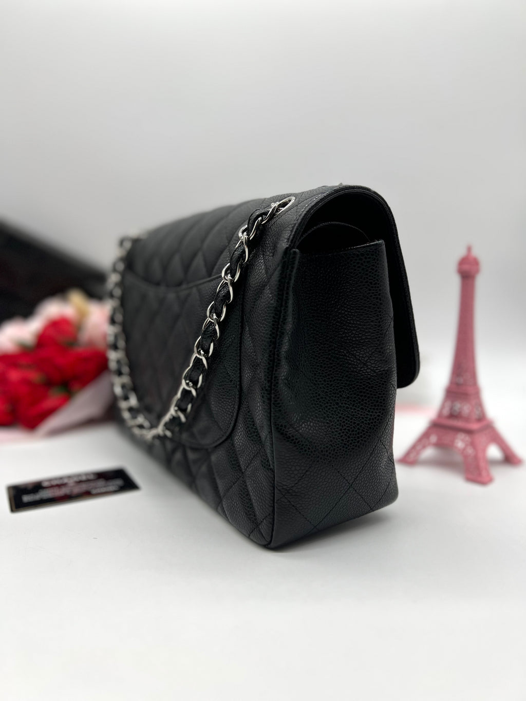 Chanel Double Flap Jumbo Black Caviar - Reeluxs 