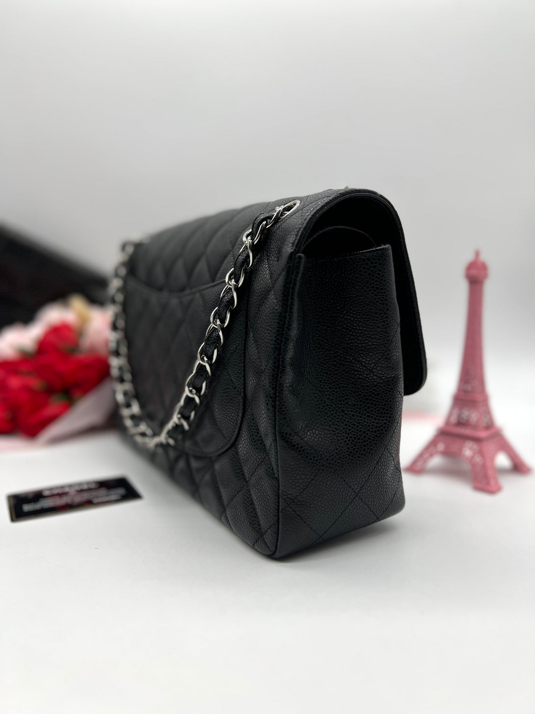 Chanel Double Flap Jumbo Black Caviar - Reeluxs 